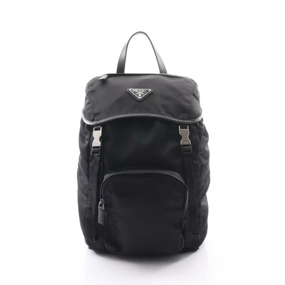 Prada Triangle Backpack Saffiano Leather Black